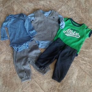 Carter's 3M Boy Bundle Vest Grey Blue & Green